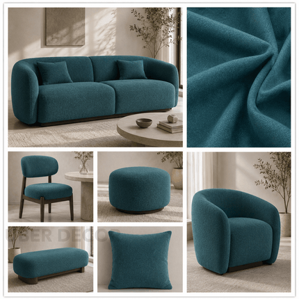 DENMARK - Upholstery Fabric- Deep Teal
