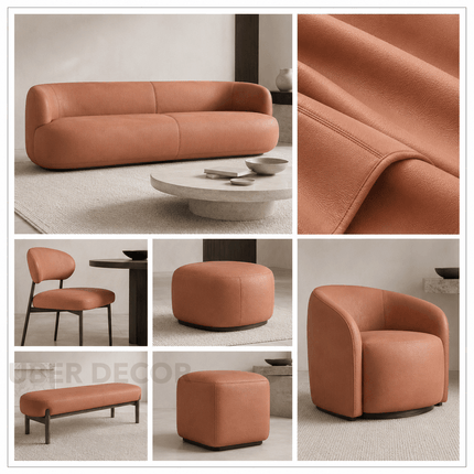 KOREAN LEATHER- Leatherette Faux Leather Upholstery Fabric- Terracotta