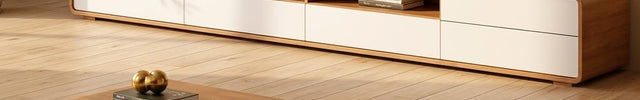 Viano Plain – Modern TV Cabinet, Nordic Inspired Low Console with Rounded Edge Design