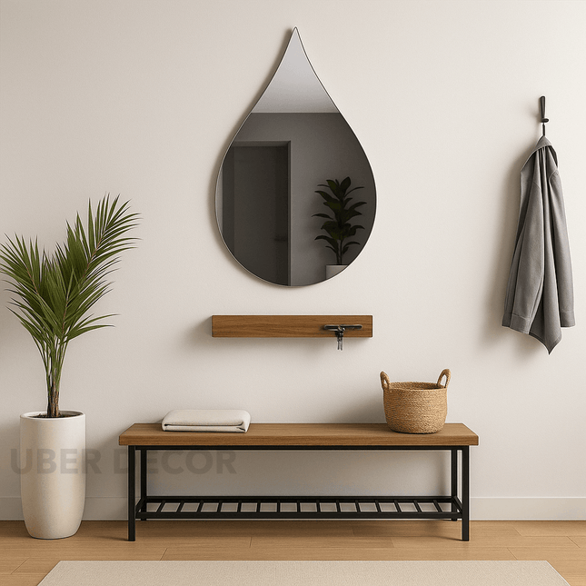 Lira Mirror – Teardrop Frameless Wall Mirror for  Modern Minimalist Decor