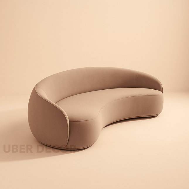 Santiago Serenity Sofa - Contemporary & Boho Style - Curved Couch - For Living Room - Uber Decor