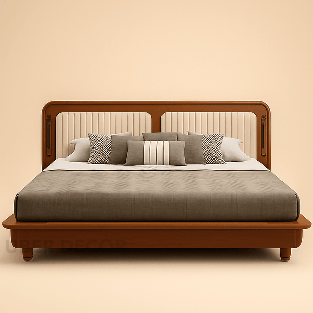 SheeshamNest Contemporary Modern Upholstered Platform Customisable Bed for Minimalist Bedroom