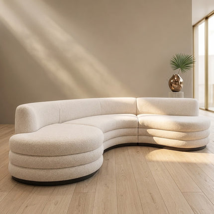 Doha Modern Curved Sectional Sofa Japandi Style Luxury Sofa for Living Room
