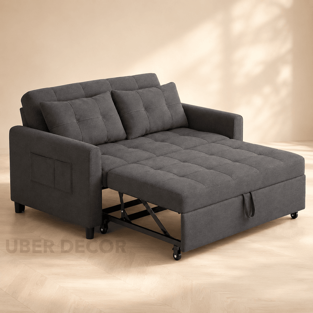 Buenos Sleeper Sofa Bed- Small Compact 3 in 1 Sleeper Sofa for Small Living Room or Guest Room