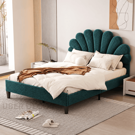Blush Petal Bed – Floral Headboard Luxury Designer Bed