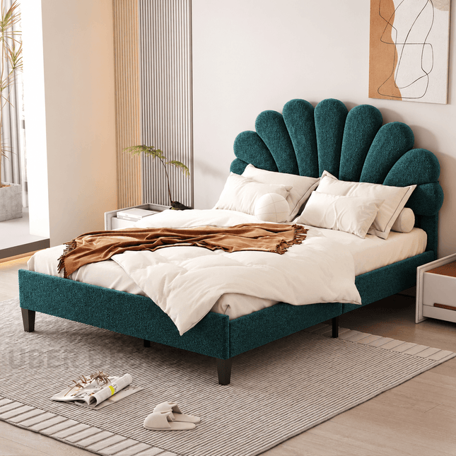 Blush Petal Bed – Floral Headboard Luxury Designer Bed