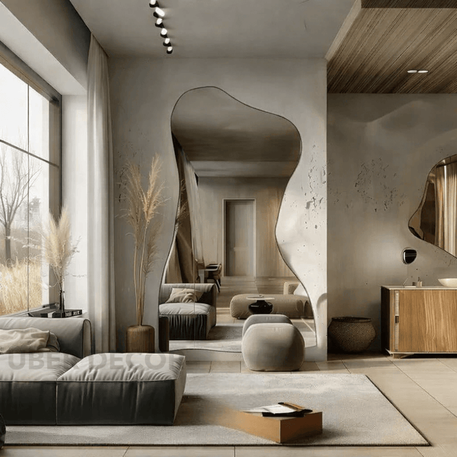 Orva Frameless HD Mirror – Oversized Irregular Full-Length Mirror for Fitrooms, Living Rooms & Hallways