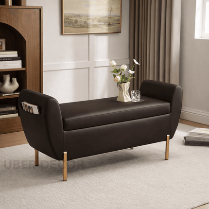 Avelyn Modern European-Inspired Flip Top Storage Bench – Minimalist Entryway & Bedroom Organizer with Luxe Design Appeal