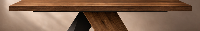 Marvello Solid Wood Dining Table Modern Contemporary Design with Sculptural Wooden Base for Formal Dining Room