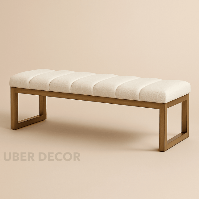 Artisan Weave Upholstered Bench Scandinavian Modern Living Dining Entryway Furniture