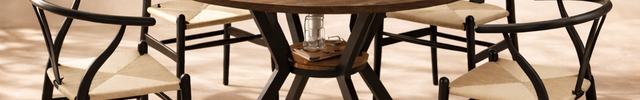 Forest Nook Round Wooden Dining Table Modern Contemporary Design with Metal Base for Dining Room and Kitchen Dining Area