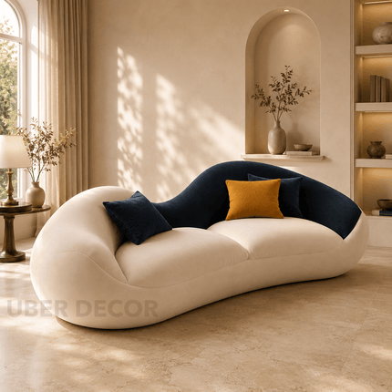 Belgrade Luxury Modern Wave Sofa with Sculptural Dual Tone Design Customisable Designer Couch for Living Room