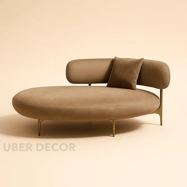 Solea Curve – Modern Chaise Lounge with Armrest for Living Room & Lounge Spaces - Uber Decor