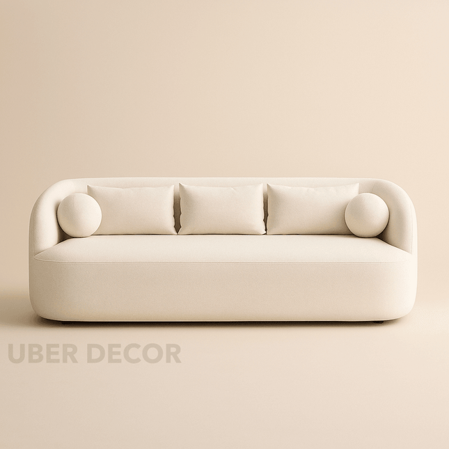 Aelira 85" Sofa- Classic Cushioned 3 Seater Upholstered Sofa for Small Living Room or Bedside Couch