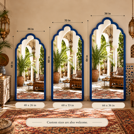 Kasbah Moroccan Arch Full Length Floor Mirror – Statement Mirror for Hallway