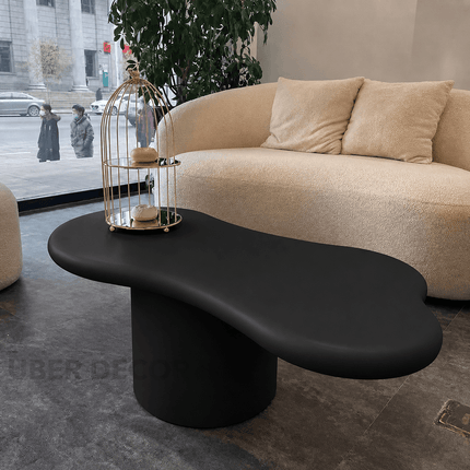 Shannon Nordic Cloud Coffee Table Sculptural Solid Wood Top Minimalist Statement for Living Rooms and Lounges