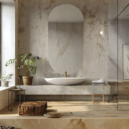 Ovia Frameless HD Mirror – Vertical Pill-Shaped Wall Mirror for Bathroom, Entryway & Vanity