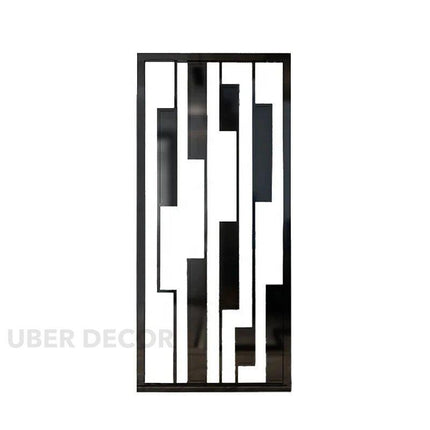 OBLIX Stainless Steel Graphic Room Divider With Sculptural Panel Design For Living Room Bedroom And Transitional Interior Spaces