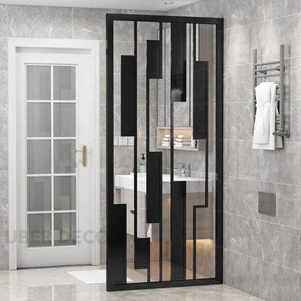 OBLIX Stainless Steel Graphic Room Divider With Sculptural Panel Design For Living Room Bedroom And Transitional Interior Spaces