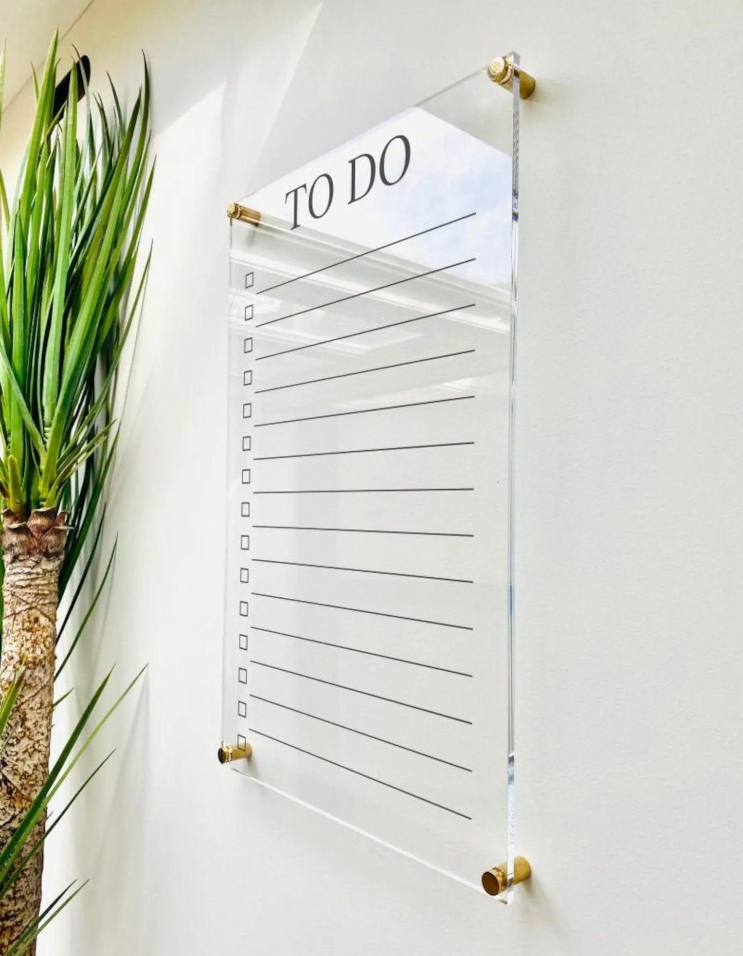 Transparent To-Do List Writing Board - Acrylic Glass Wall Planner