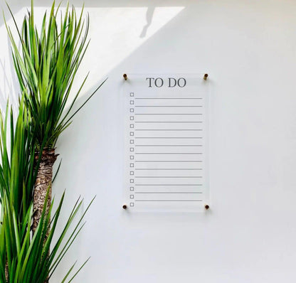 Transparent To-Do List Writing Board - Acrylic Glass Wall Planner