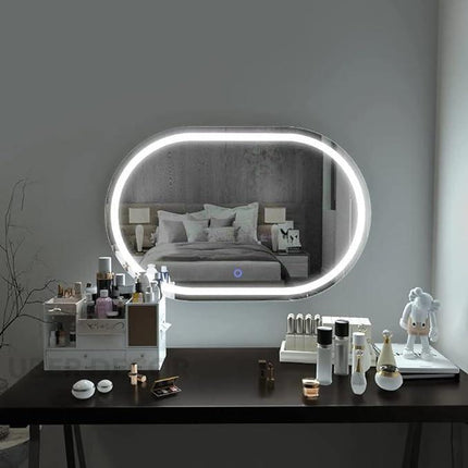 Nebula Capsule Shaped  Mirror with LED Lights- Touch Sensor Mirror for Bathroom and Bedroom