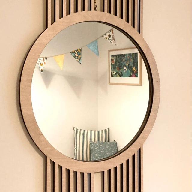 Radiant Arc Wooden Wall Mirror