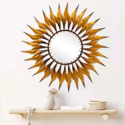 Golden Sun Metallic Mirror Wall Decor Metal Wall Art