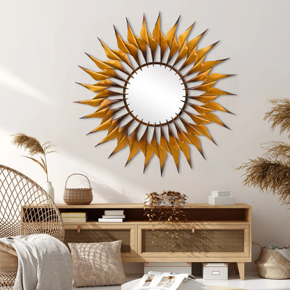 Golden Sun Metallic Mirror Wall Decor Metal Wall Art