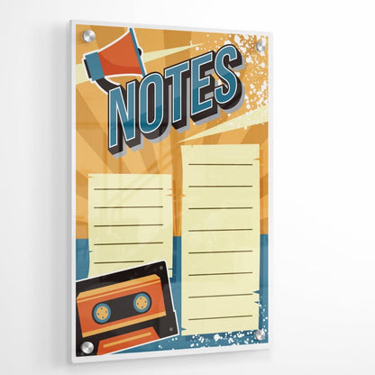 Bold Colourful Notes Glass Writing Board- Printed Acrylic Wall Planner