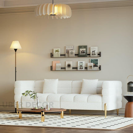Tampa 3 Seater Luxury Modern Japandi Sofa for Living Room with Gold Legs Customisable Designer Sofa