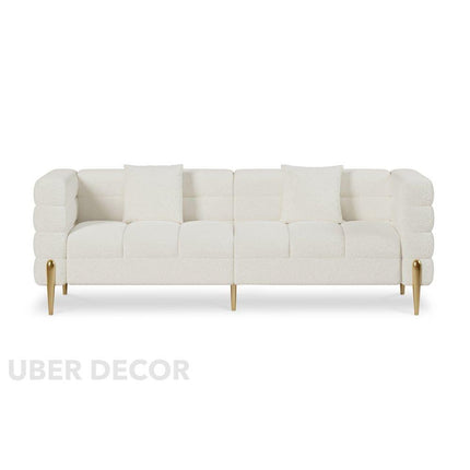 Tampa 3 Seater Luxury Modern Japandi Sofa for Living Room with Gold Legs Customisable Designer Sofa