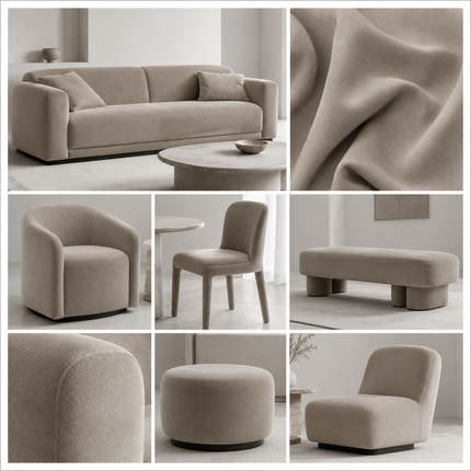 BELLA - Upholstery Fabric- Desert Taupe