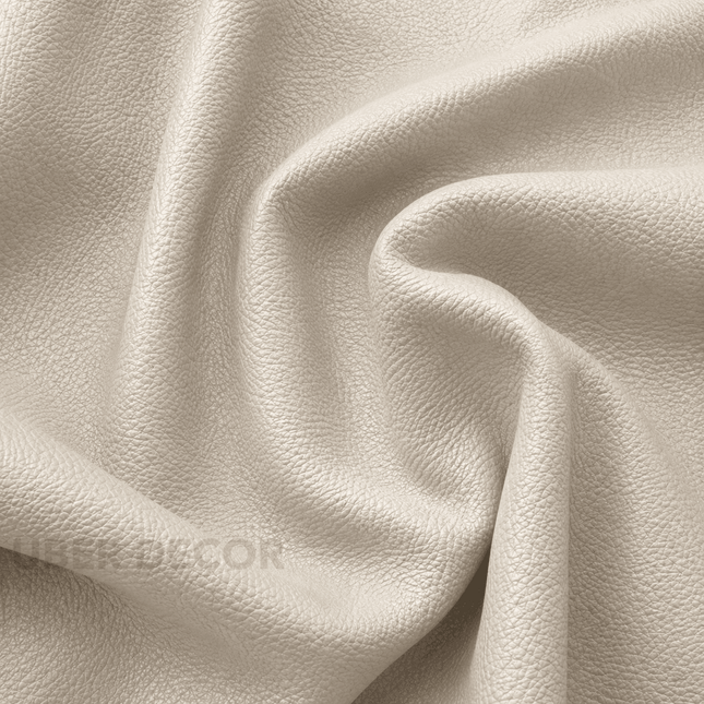 KLASSY- Leatherette Faux Leather Upholstery Fabric- Ivory Sand