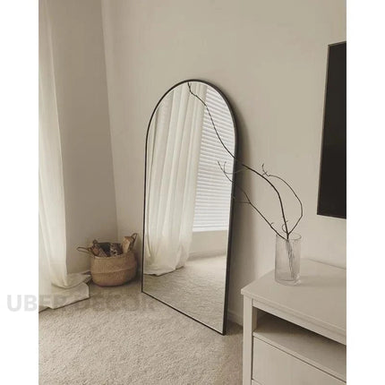 Grand Archway Wide Metal Frame Full Length Bedroom Mirror- Extra Large Arched Mirror