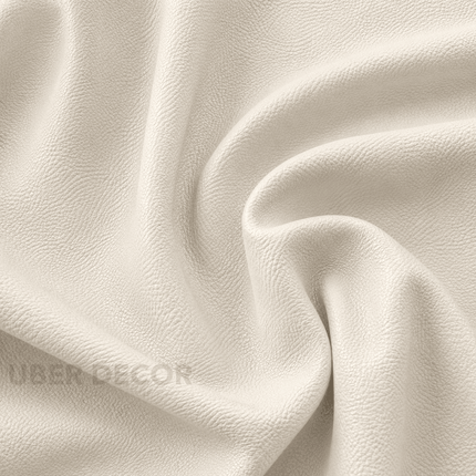 KLASSY- Leatherette Faux Leather Upholstery Fabric- Cream White