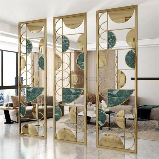 Gold Accent Metal Room Divider Screen Room Partition - Custom Metal Partitions in Stainless Steel