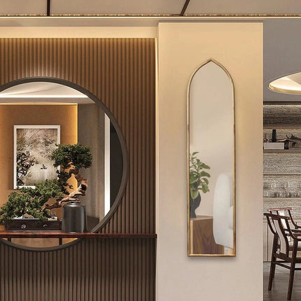 Moroccan Elegance Full Length Wall Bedroom Mirror- Vintage Arched Shaped Long Mirror for Dressing