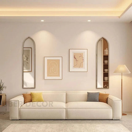 Moroccan Elegance Full Length Wall Bedroom Mirror- Vintage Arched Shaped Long Mirror for Dressing