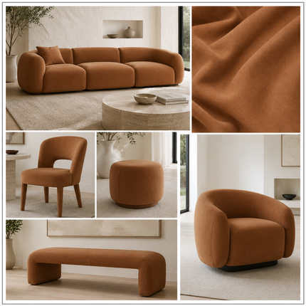 BELLA - Upholstery Fabric- Copper