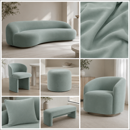 BELLA - Upholstery Fabric- Light Turquoise