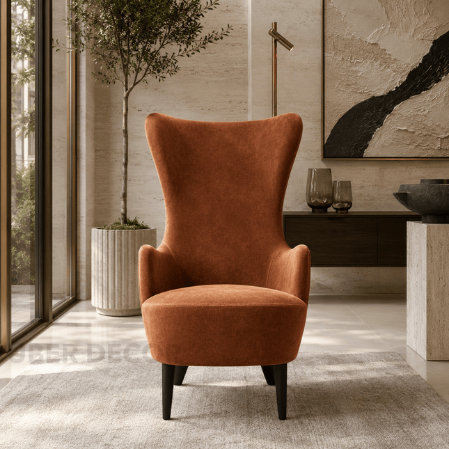 Luken High Back Wing Accent Chair – Contemporary Reading Corner