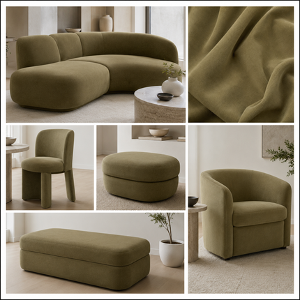 BELLA - Upholstery Fabric- Olive Green