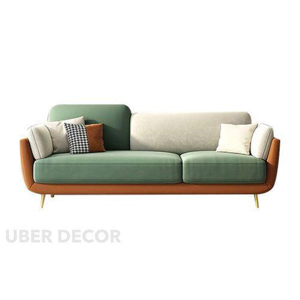 Lyon 3-Seater Modern Sofa Two-Tone Designer Couch with Robust Frame & Gold Legs for Living Room