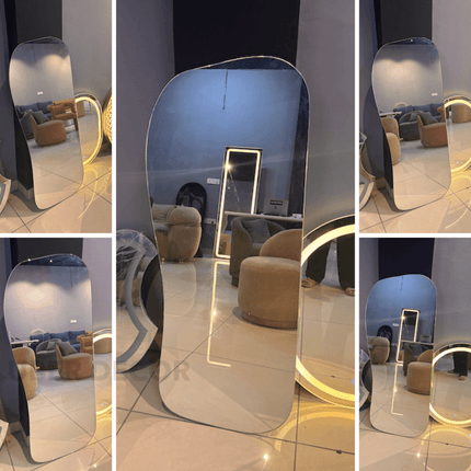 Bonita Irregular Full Length Mirror - Curved Frameless Wall Mounted Mirror for Aesthetic Home Decor, Bedroom Gift
