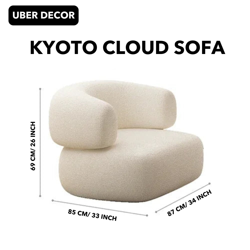 Kyoto Cloud Sofa- Mid Century Nordic Style Curved Cloud Couch Sofa Set for Living Room