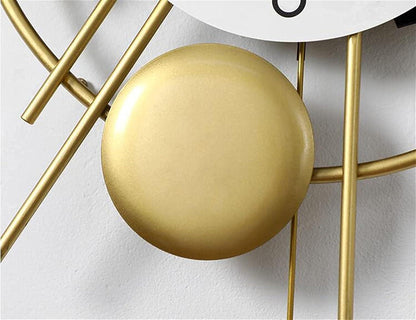 Ephemera Ougwa Luxury Gold and Black Round Metal Wall Clock