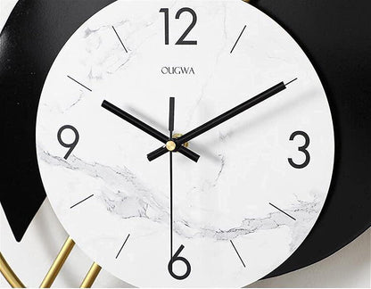 Ephemera Ougwa Luxury Gold and Black Round Metal Wall Clock