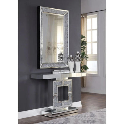 Stellar Glow- Modern Luxury Crystal Mirrored Console Table For Bedroom or Living Room