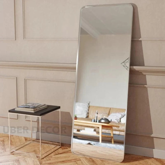 Elegant Quad Marvel Curved Rectangle Full Length Large Standing Mirror for Bedroom